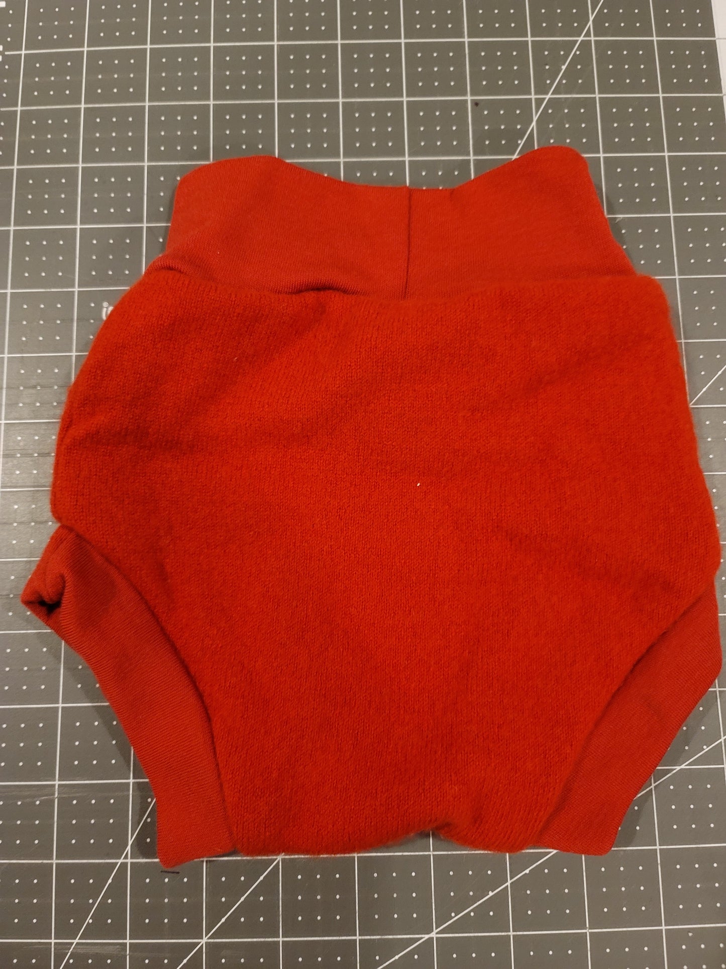 Red Cashmere Wool Medium Diaper Cover