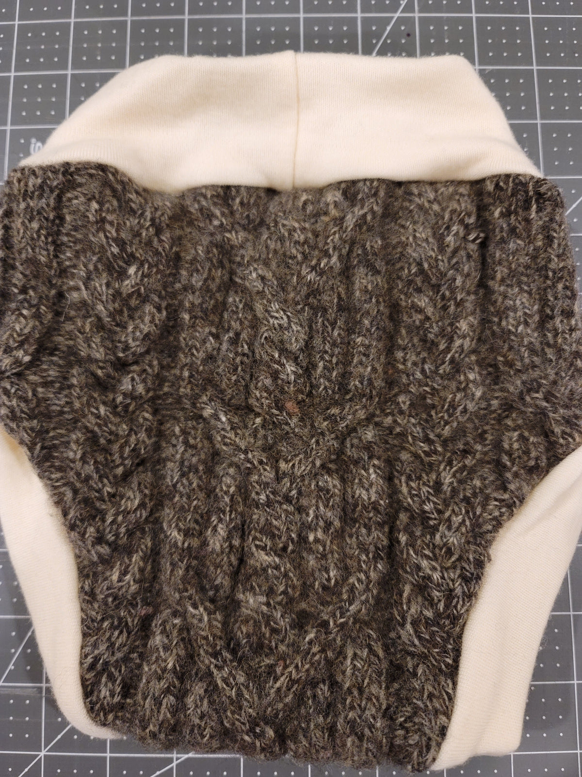 Gray Heather Wool Diaper Cover Medium
