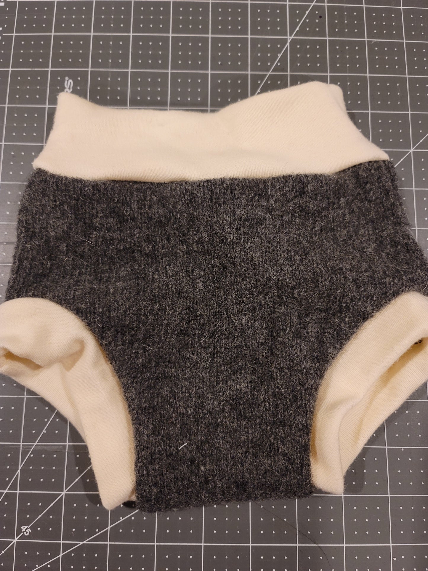 Gray Medium Wool Diaper Cover