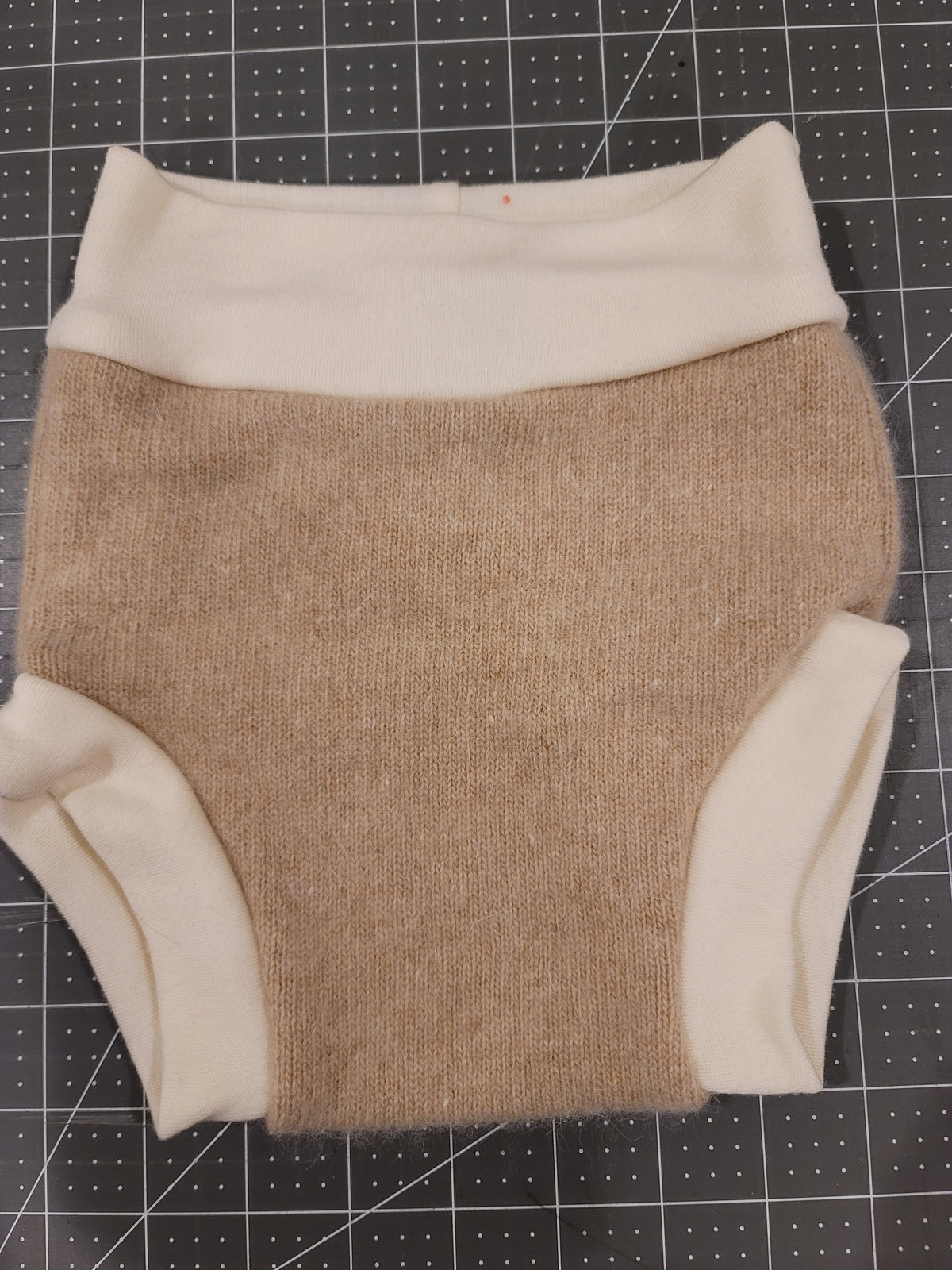 Oatmeal medium cashmere wool diaper cover
