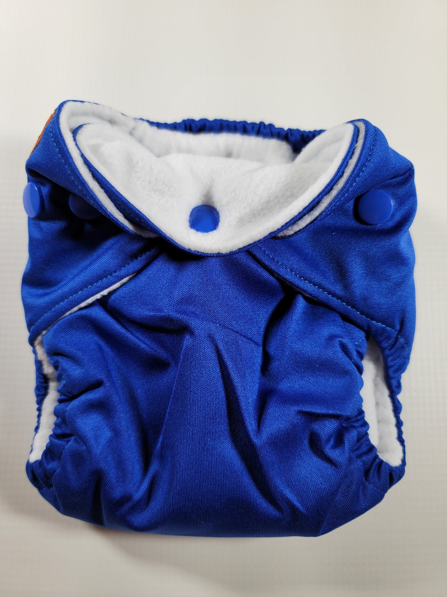 BubbyBums Royal Blue Newborn AIO Diapers with Pocket Opening