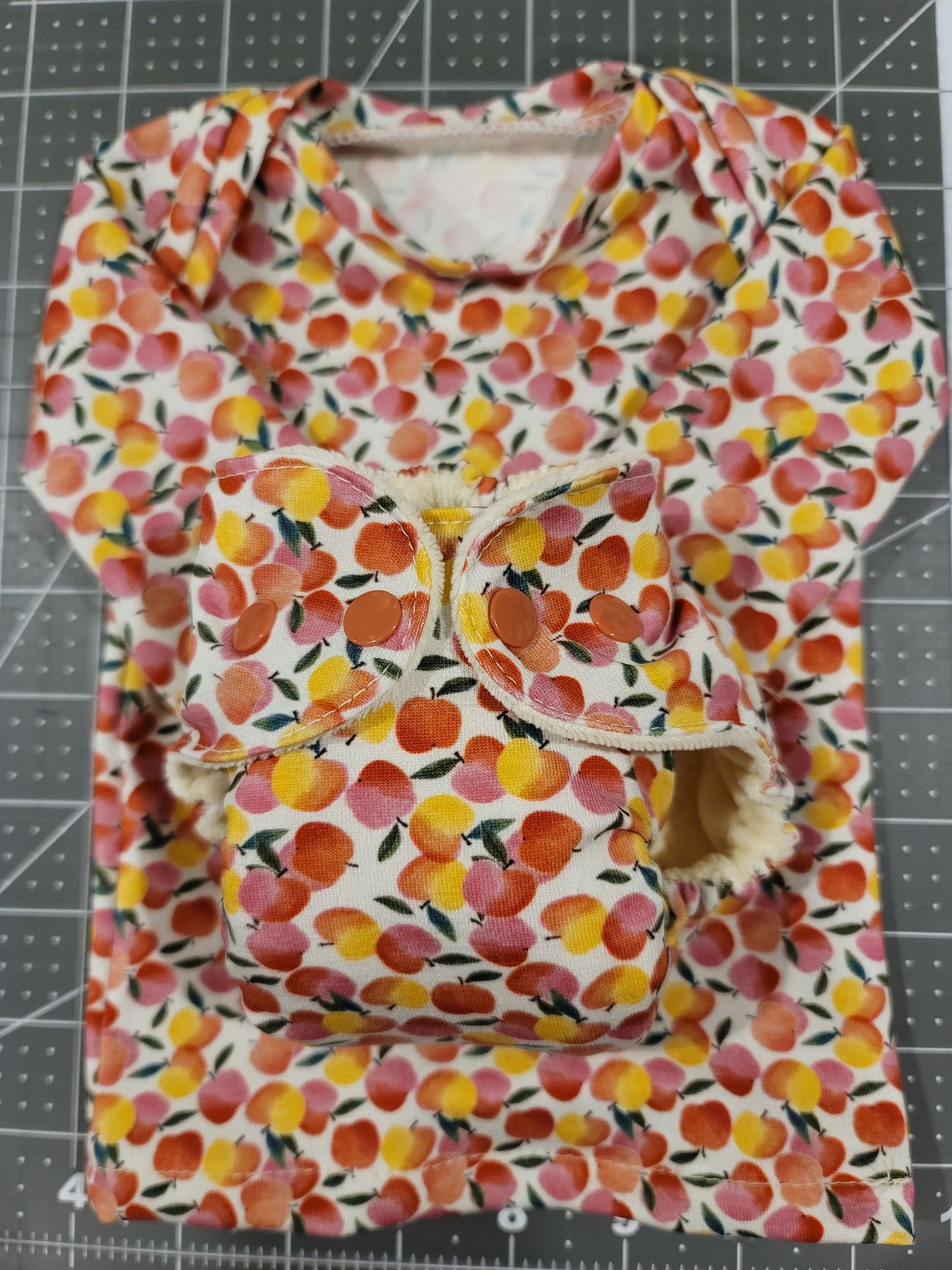 Apples Fitted Preemie Diaper and Shirt Set