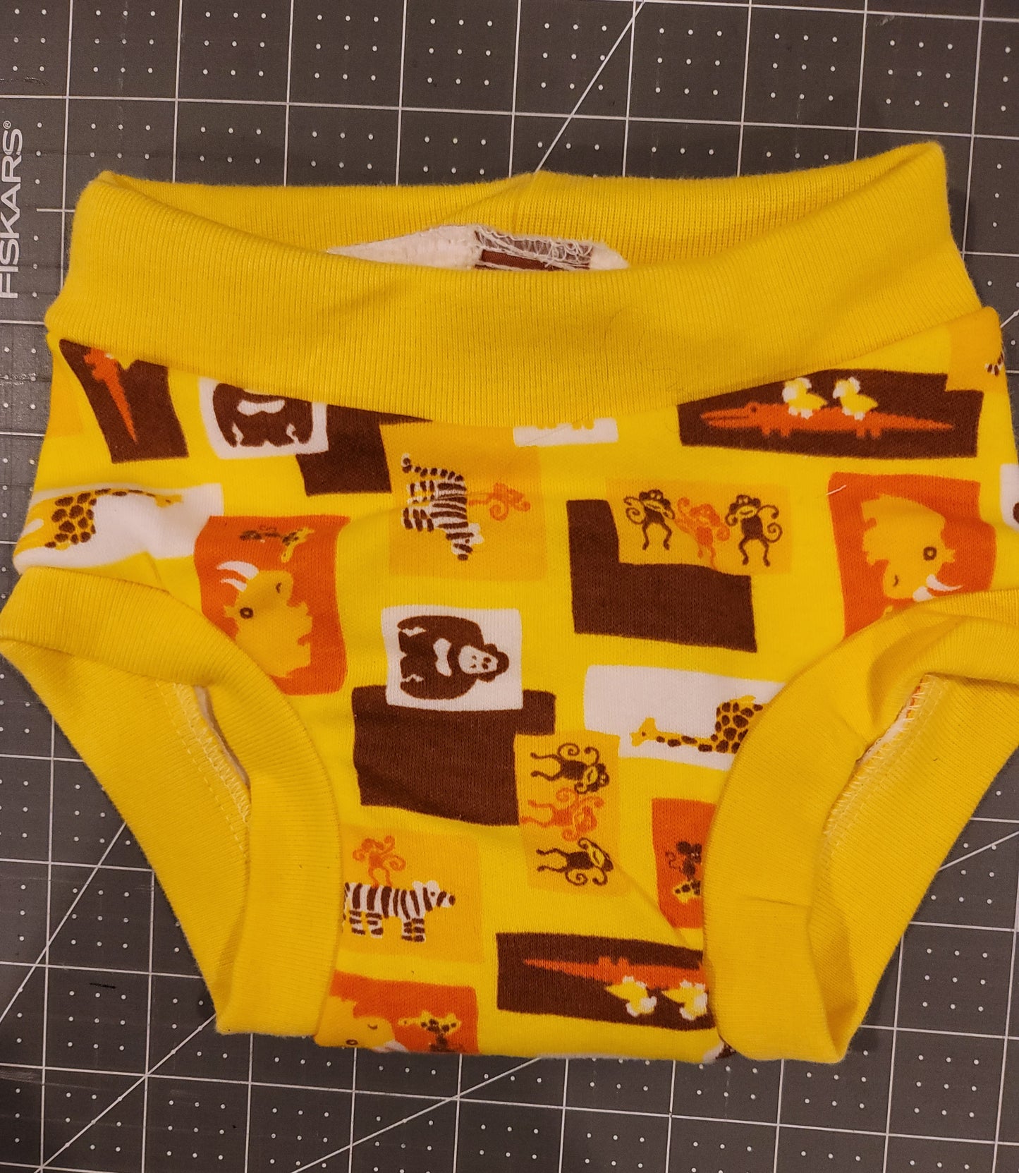 Yellow Zoo Animals Medium/3T Cloth Training Pants