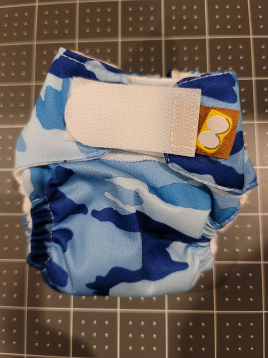 Blue Camouflage Preemie Diaper (size 1)