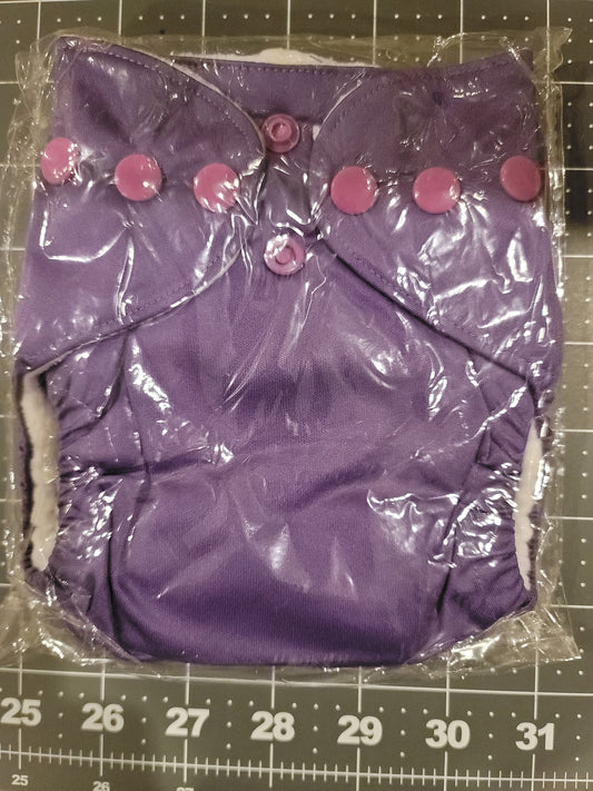 BubbyBums Purple All in One Newborn Diaper