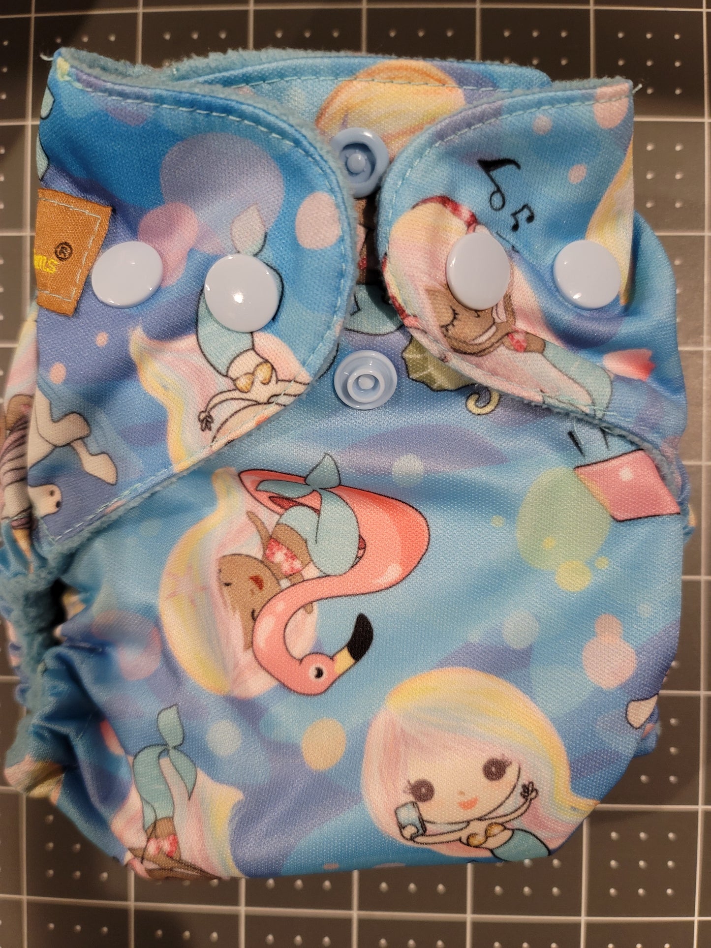 Poolside mermaids Newborn Diaper