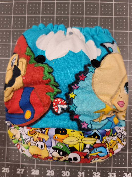 Mario & Princess Fitted One Size Diaper