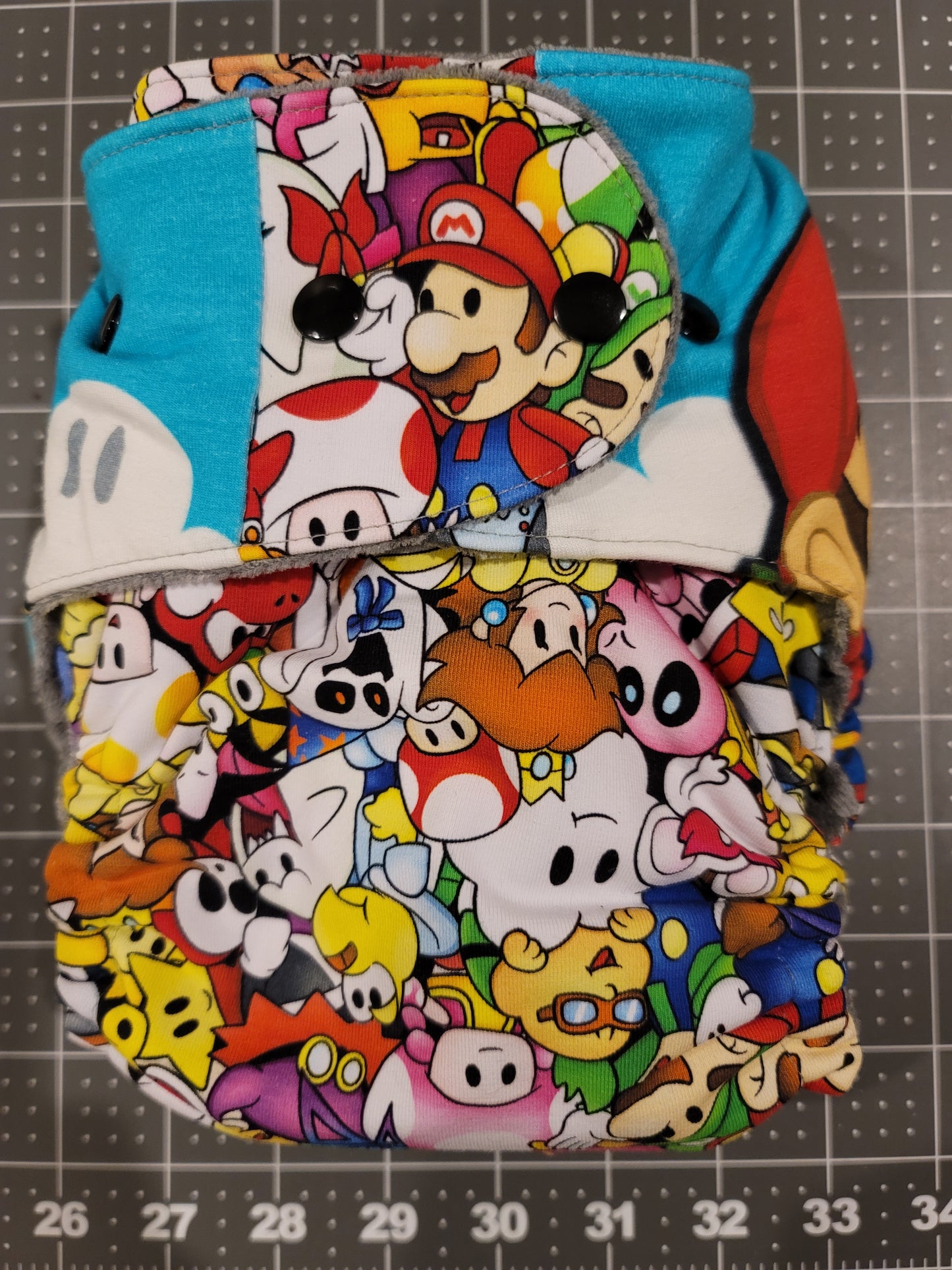 Mario & Princess Fitted One Size Diaper