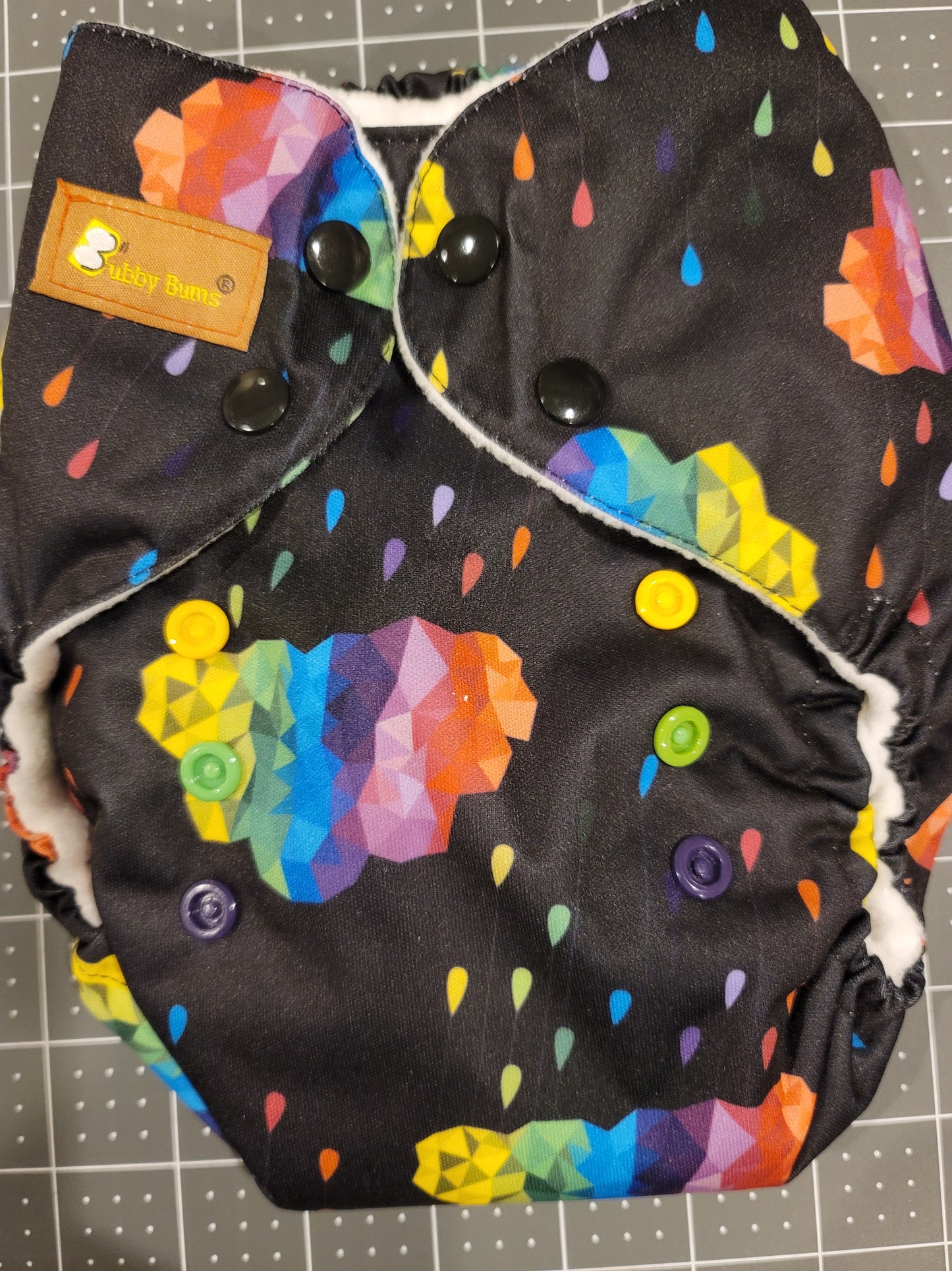 Colorful Clouds One Size AIO+ Diaper