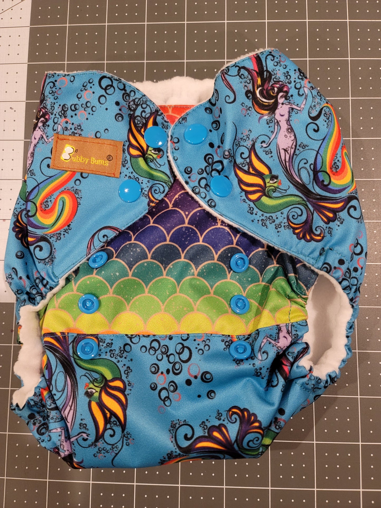 Scales & Mermaids One Size AIO Diaper