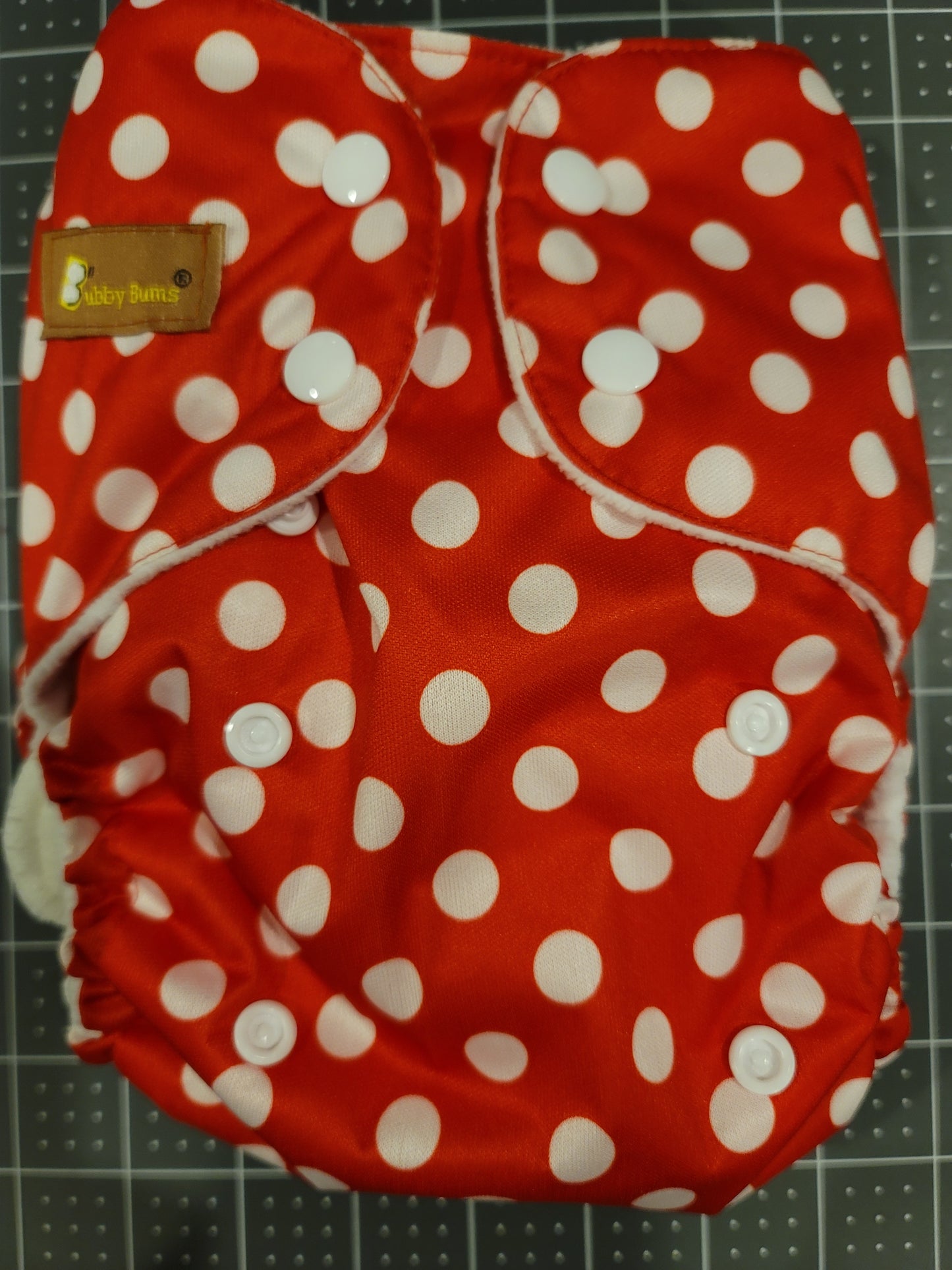 Red & White Polka Dot All In Two Diaper