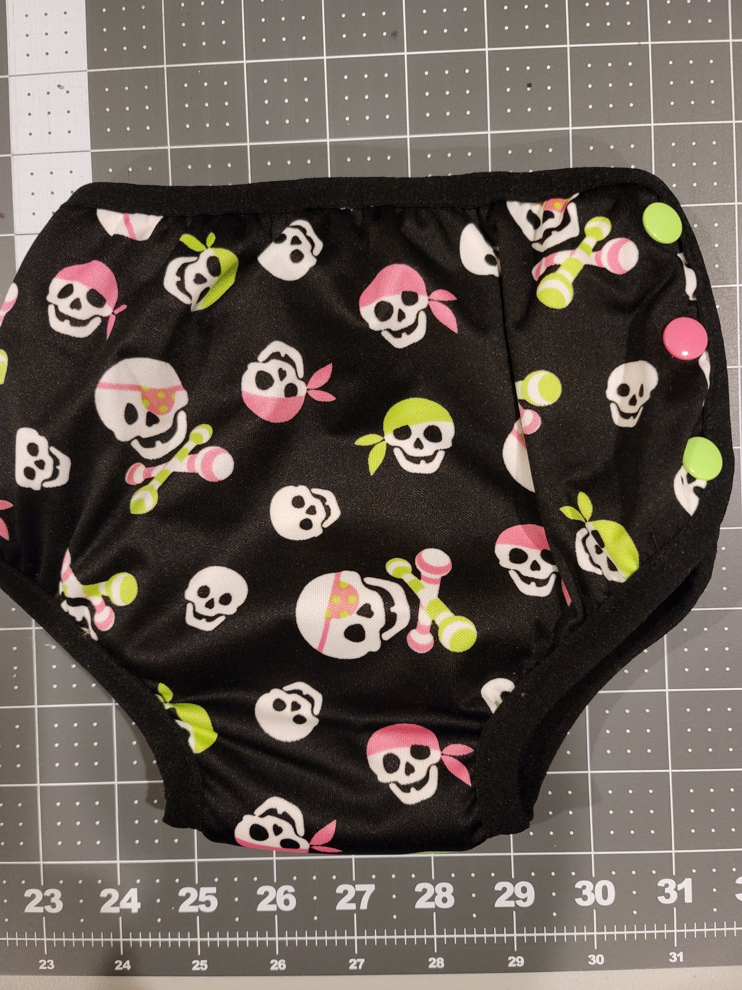 Pink/Green Skulls and Rattles Multi Size Waterproof Training Pants