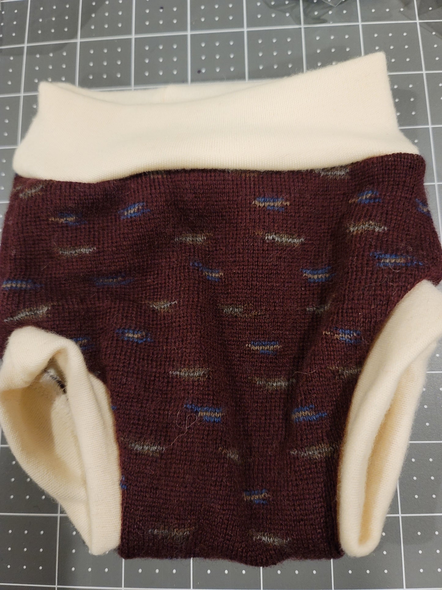 Mainly Burgundy Newborn Wool Diaper Cover