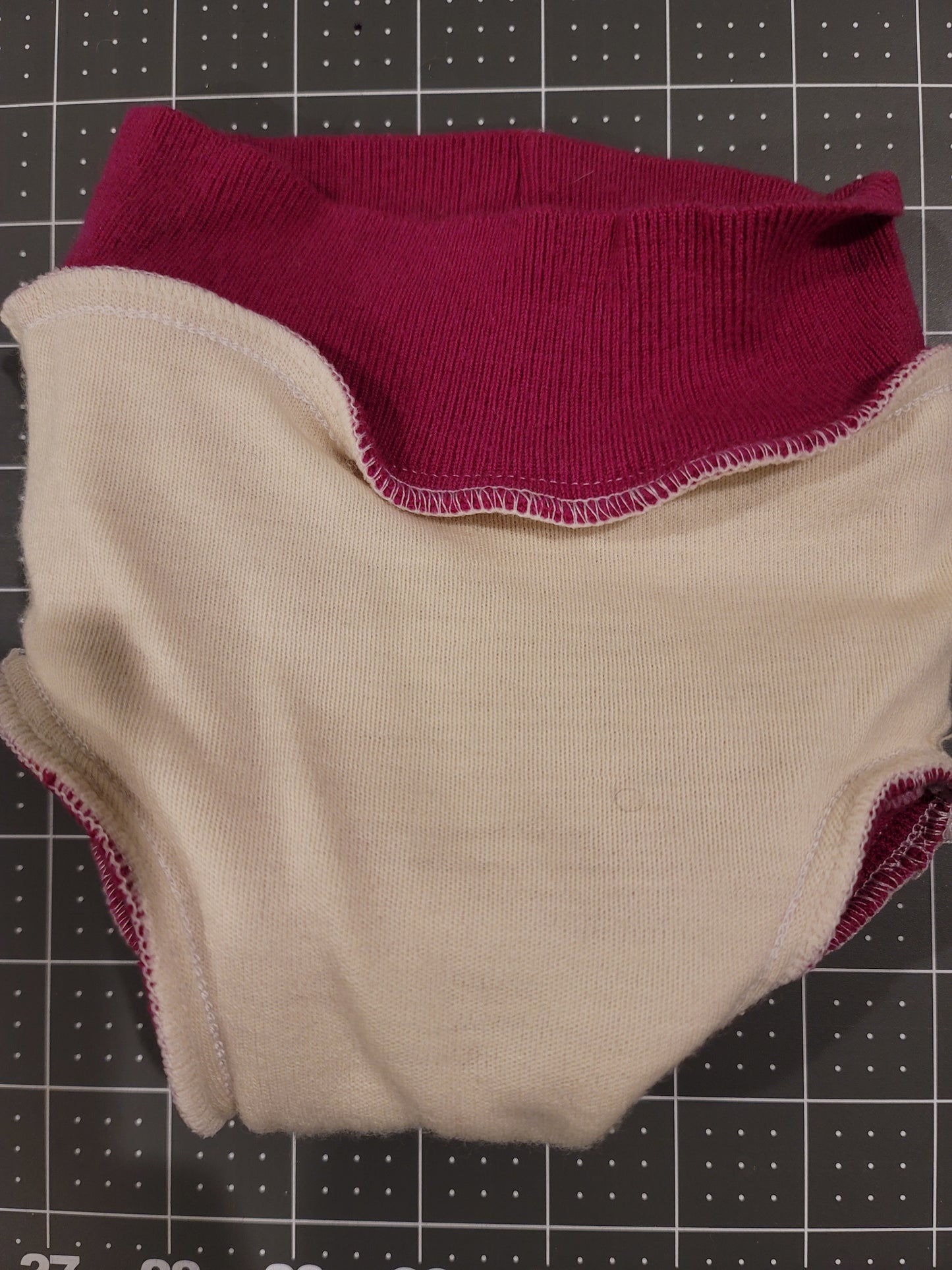 Fuchsia Felted Cashmere Wool Newborn Diaper Cover