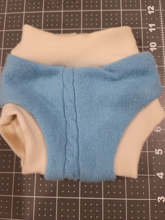 Light Blue Cashmere Wool Newborn Diaper Cover