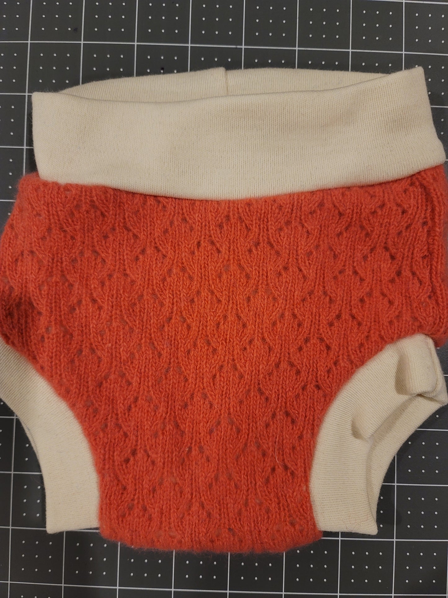 Lacy Apricot Small Wool Diaper Cover