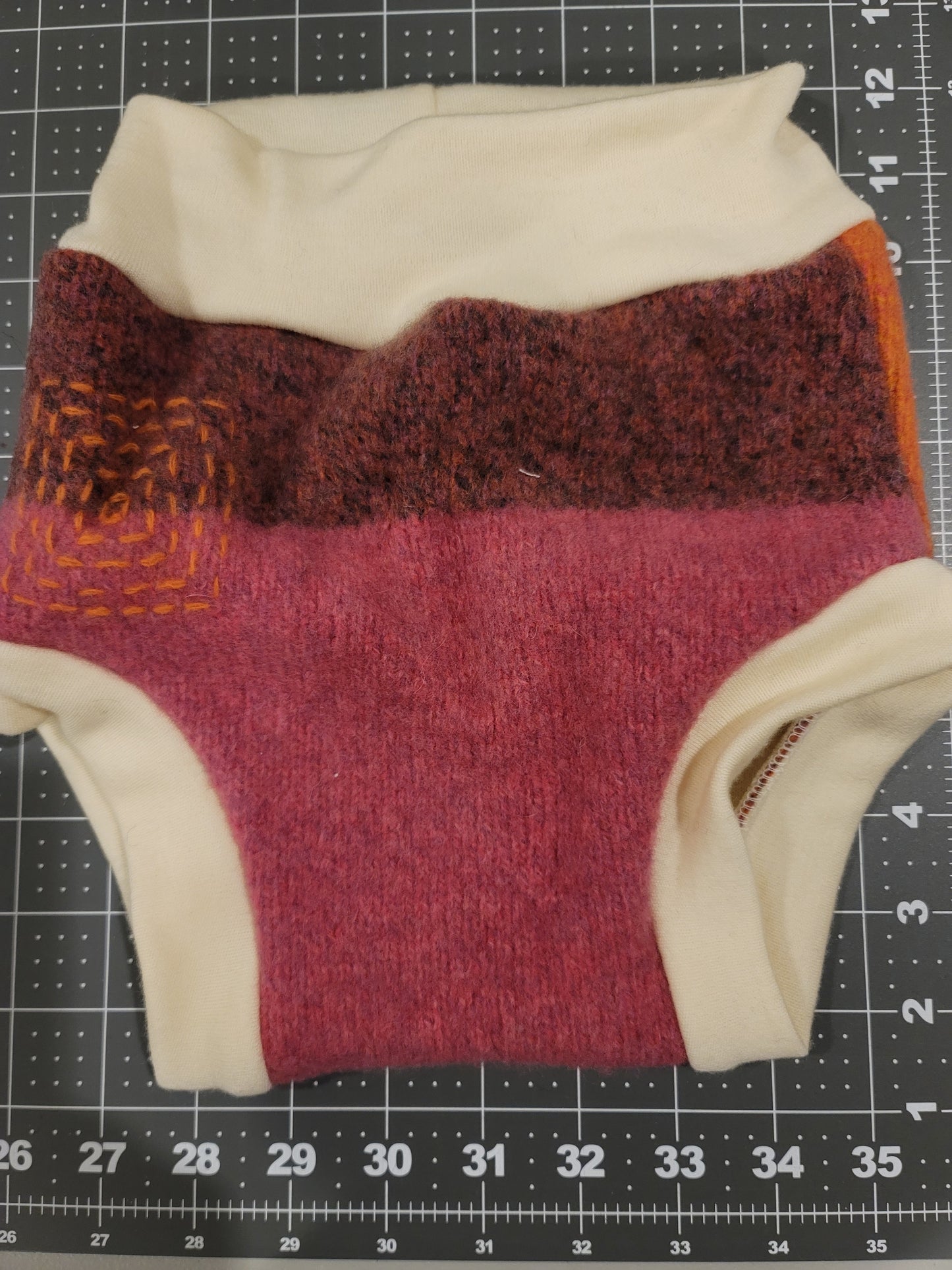 Large Striped Wool Diaper Cover