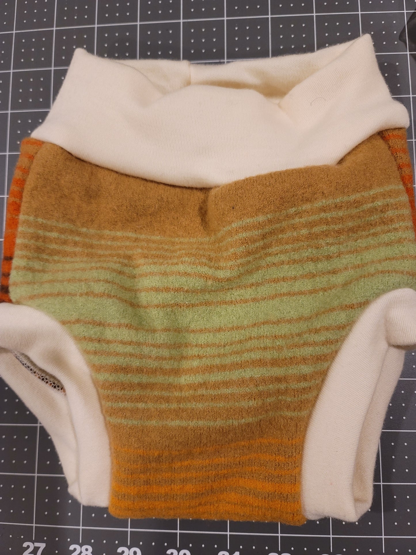 Striped Wool Diaper Cover