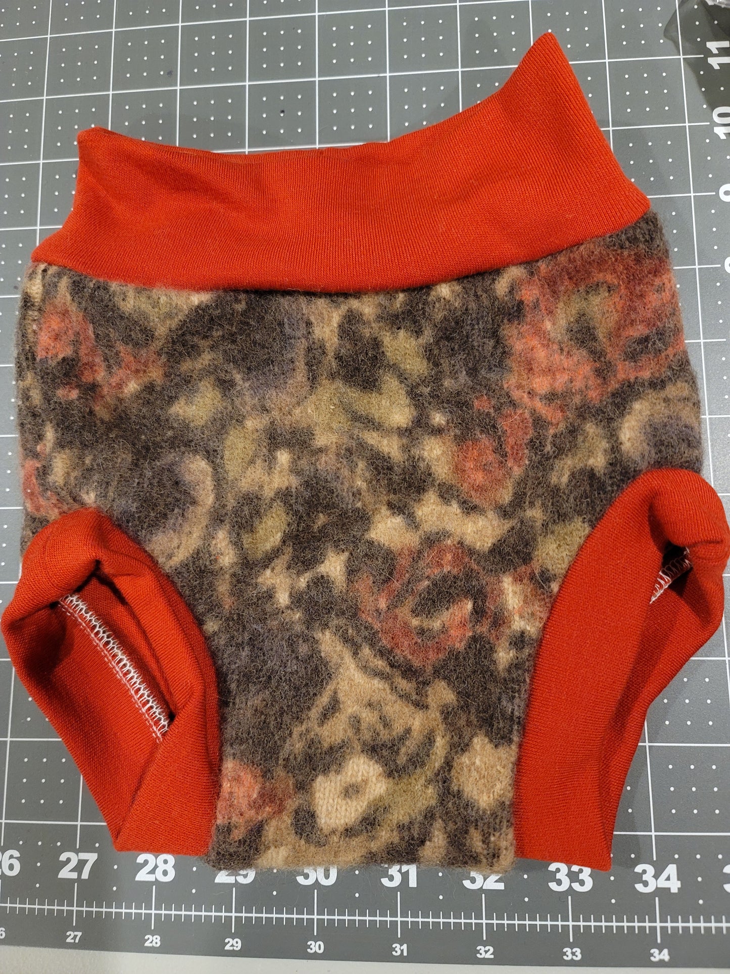 Floral medium wool diaper cover