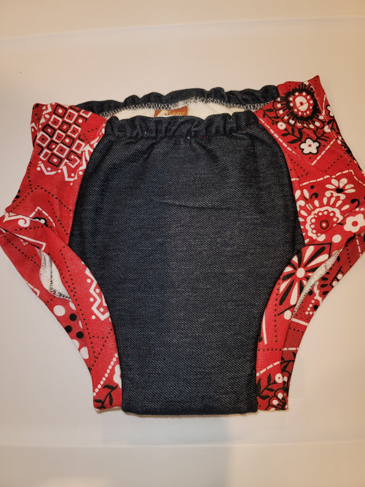 Denim & Bandana Print  Training Pants in Size 3T