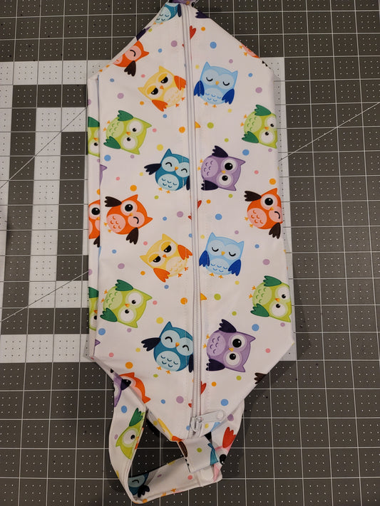 Owls Lined Pod Style Wet Bag