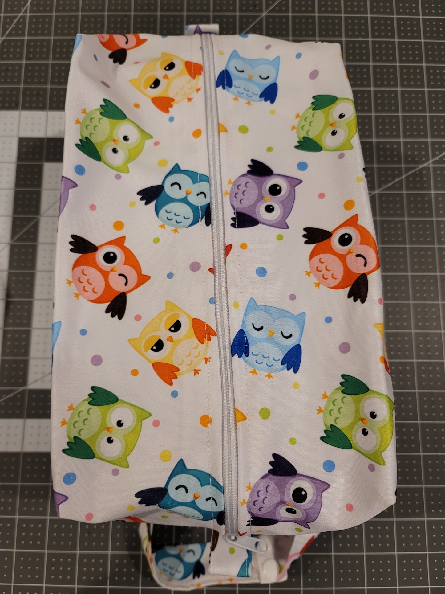 Owls Lined Pod Style Wet Bag