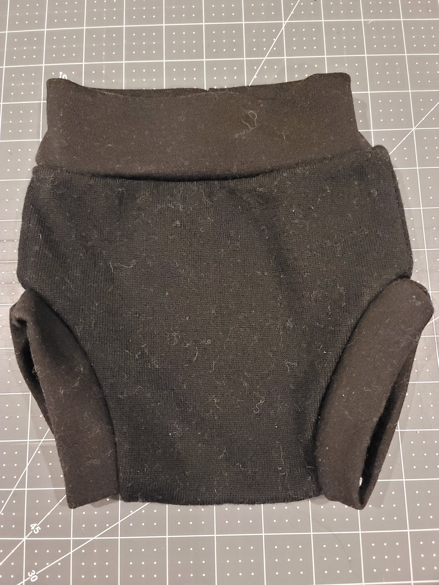 Black merino wool Medium Diaper Cover