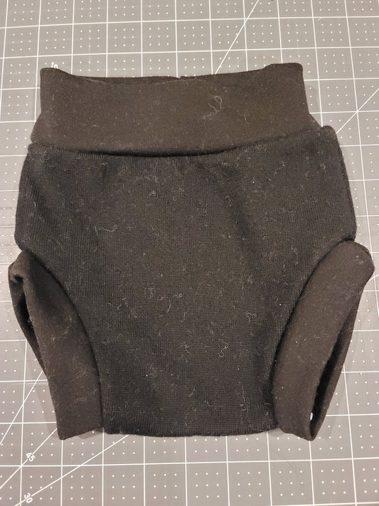 Black merino wool Medium Diaper Cover