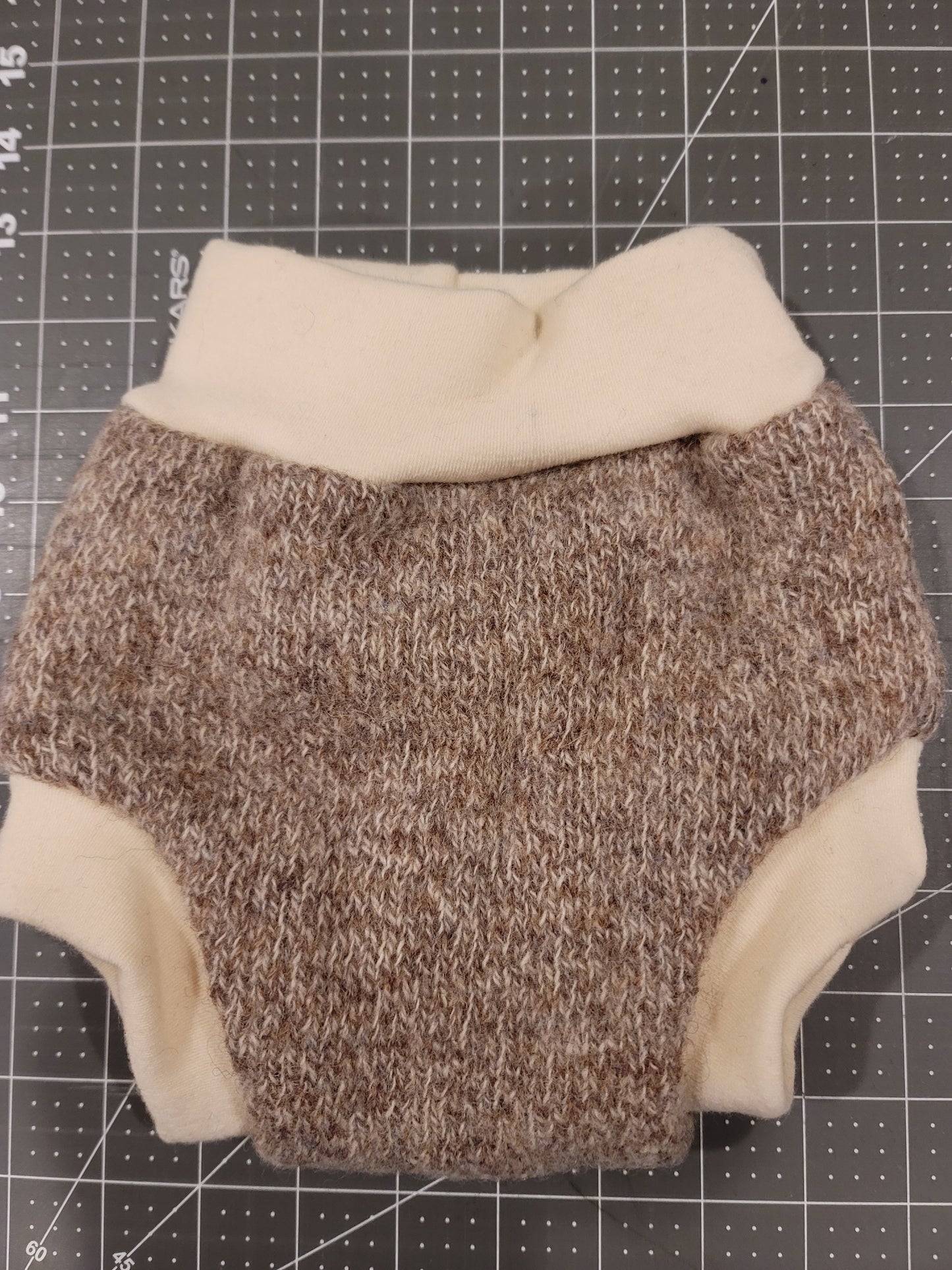 Brown Heather Wool Medium Diaper Cover