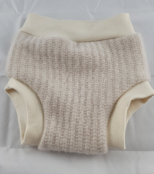 Small Cream Cashmere Wool Diaper Cover