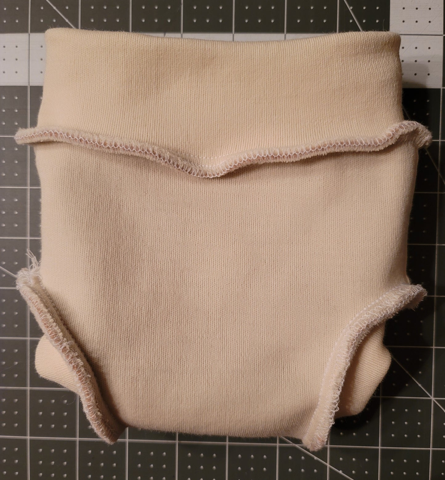 Tan Flower Newborn Wool Diaper Cover