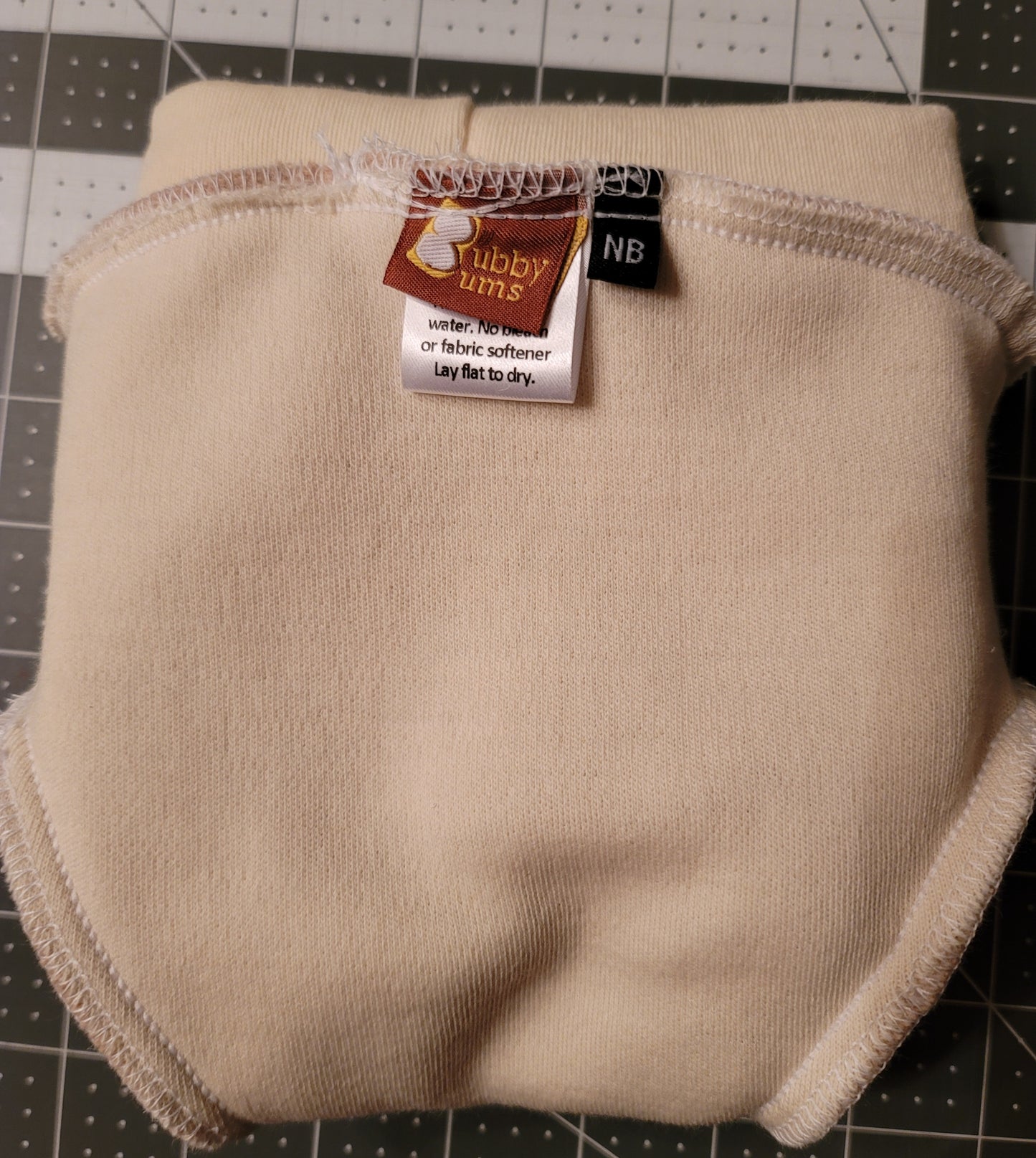 Tan Flower Newborn Wool Diaper Cover