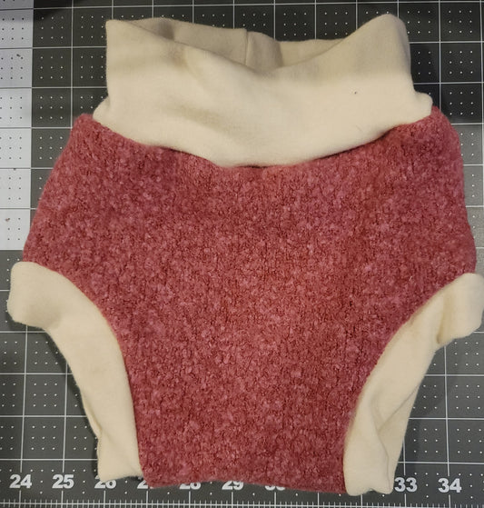 Textured Dusty Rose Large Wool Diaper Cover