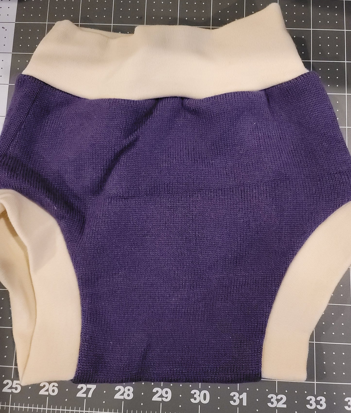 Large (12-18 months) Purple Merino Wool Diaper Cover