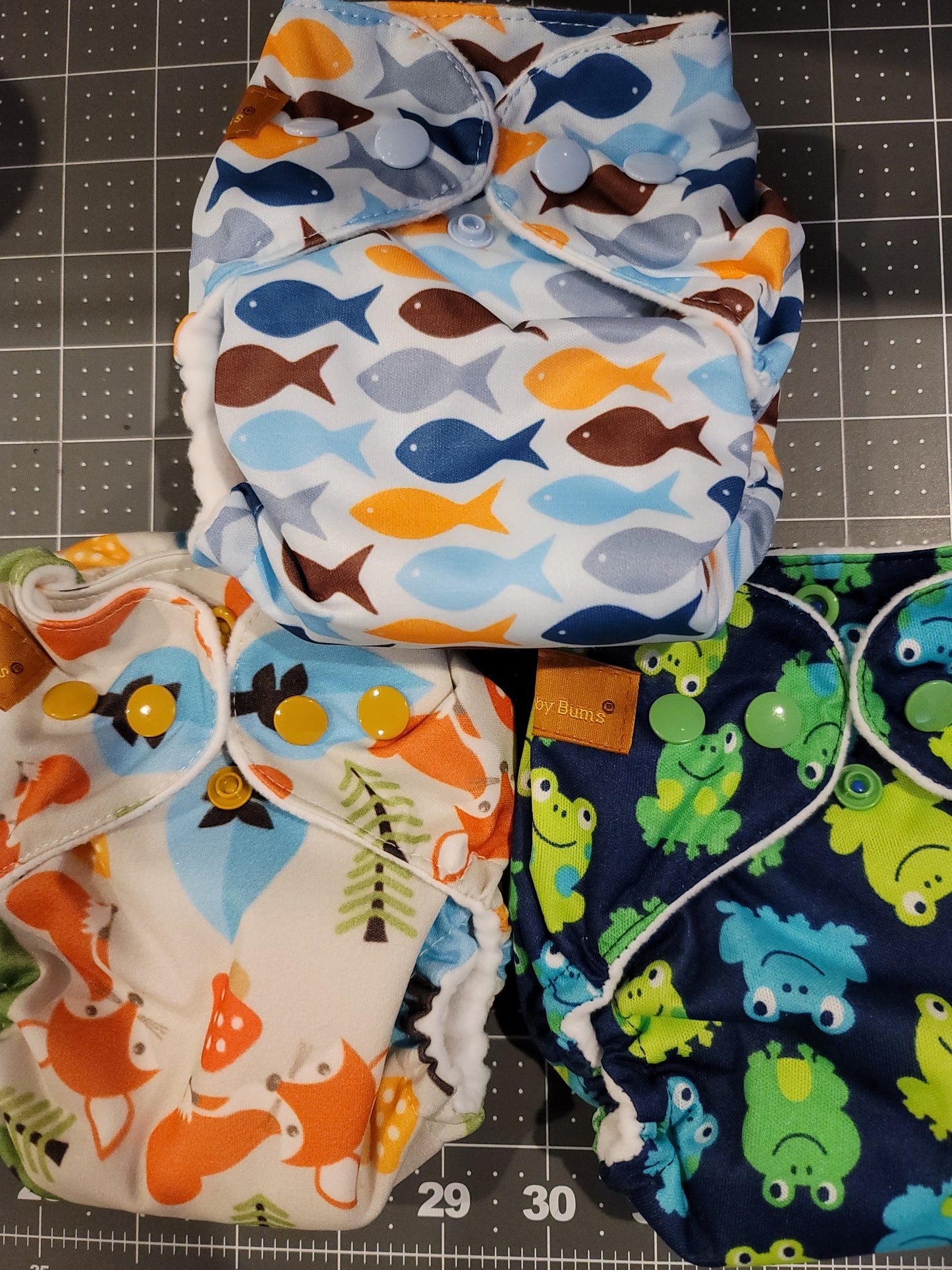 Set of 10 AIO Newborn Diapers  "Outdoors A"