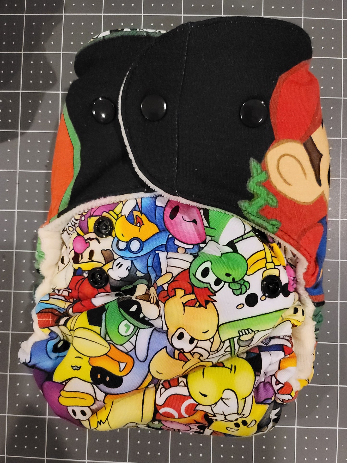 Mario & Dinosaur Fitted One Size Diaper