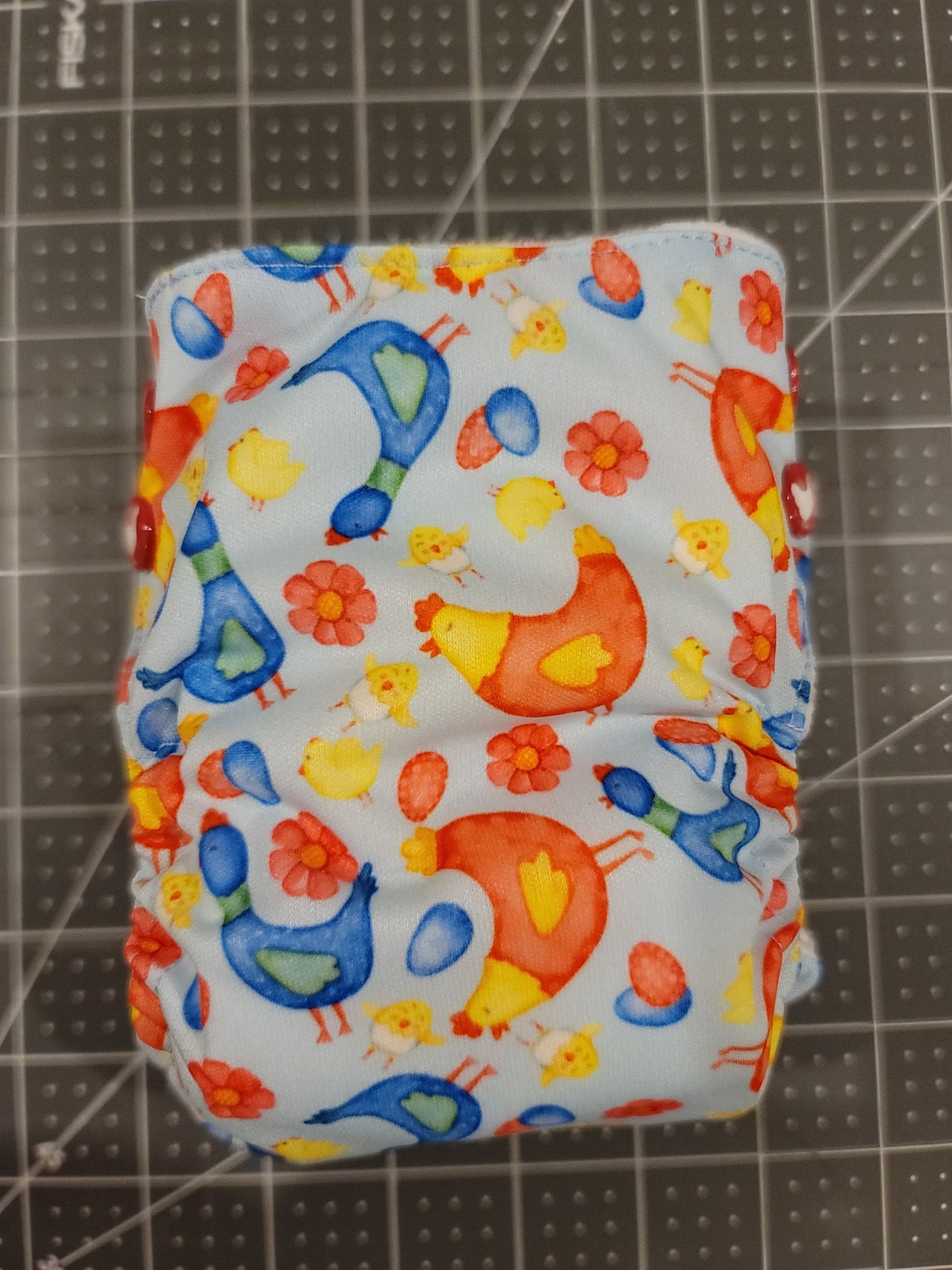 Retro Chickens AIO Side Snap Closure Newborn Diaper