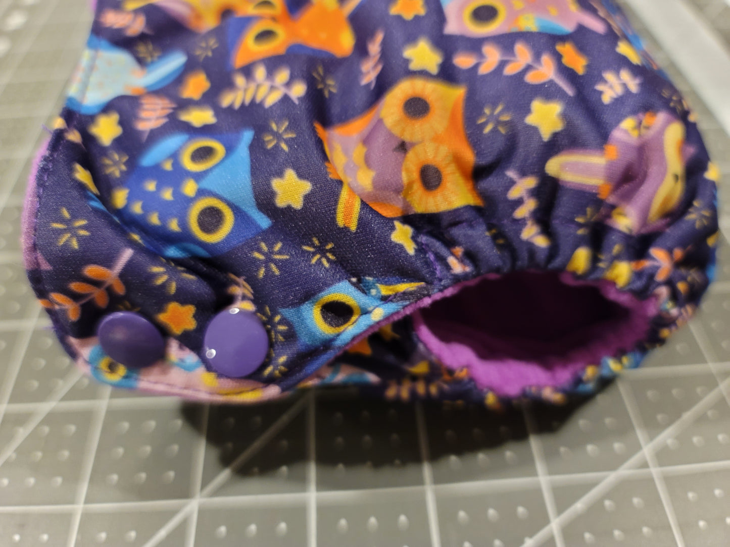 Owls on Purple AIO Side Snap Closure Newborn Diaper