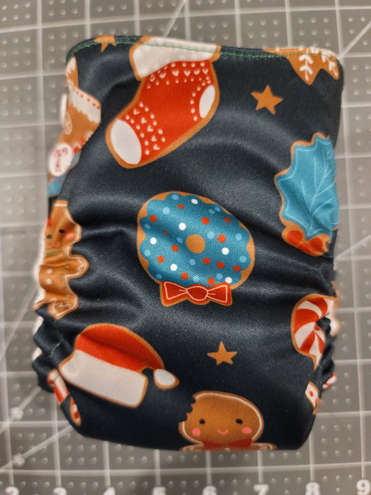 Christmas themed AIO Newborn Diaper Side Snap Closure