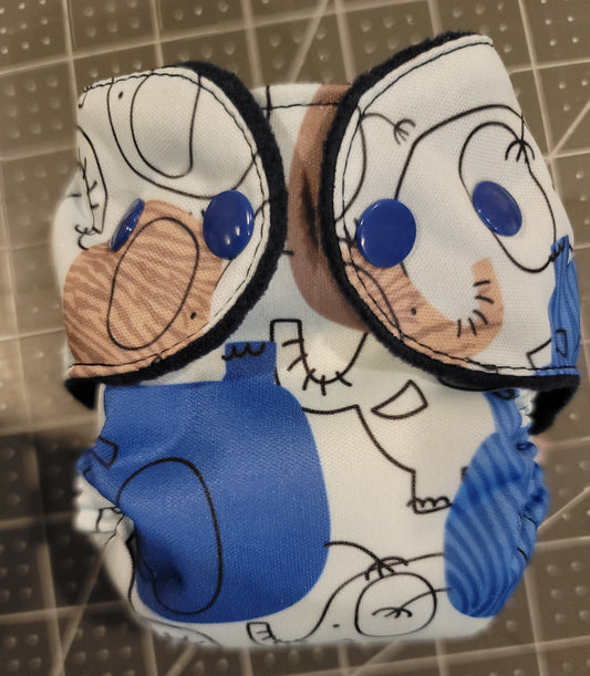 Blue Elephant Preemie AIO Diaper