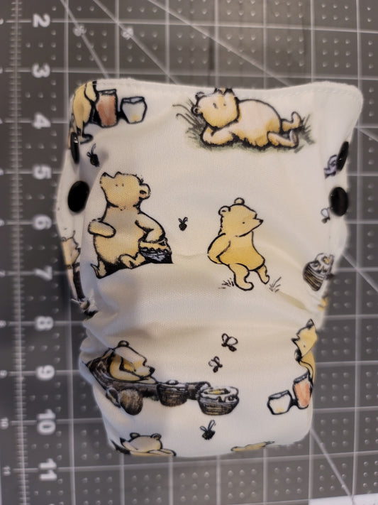 Storybook Bear Side Snap Closure Newborn AIO Diaper