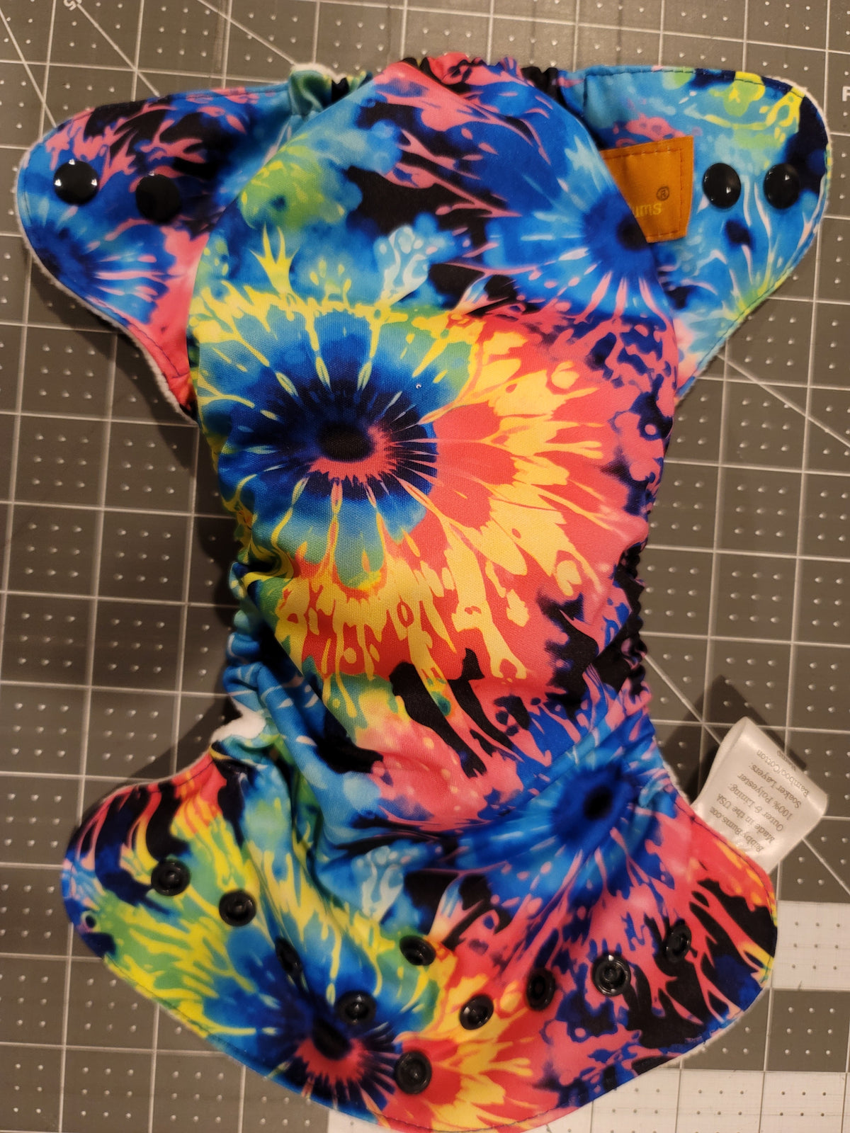 Neon Tie Dye look AIO Newborn Diaper